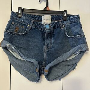 One Teaspoon Dark Blue Jean Shorts